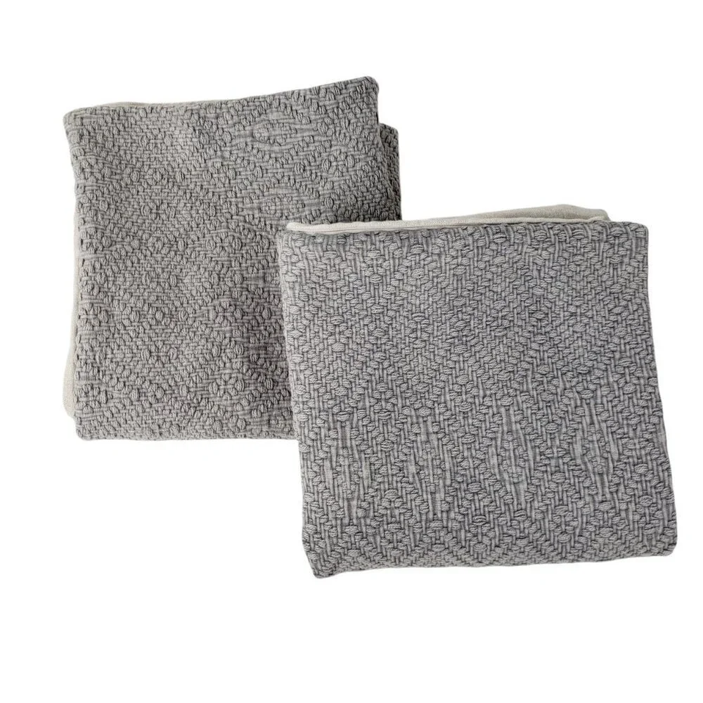 Pottery Barn Pair Washed Diamond Pillow Covers 20x20